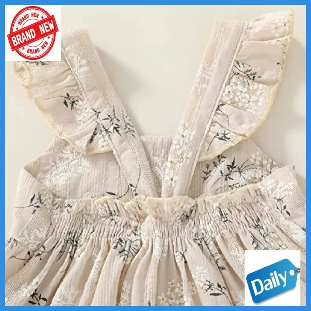 Toddler Girls Cotton Blend Sleeveless Tutu Dress Summer Playwear